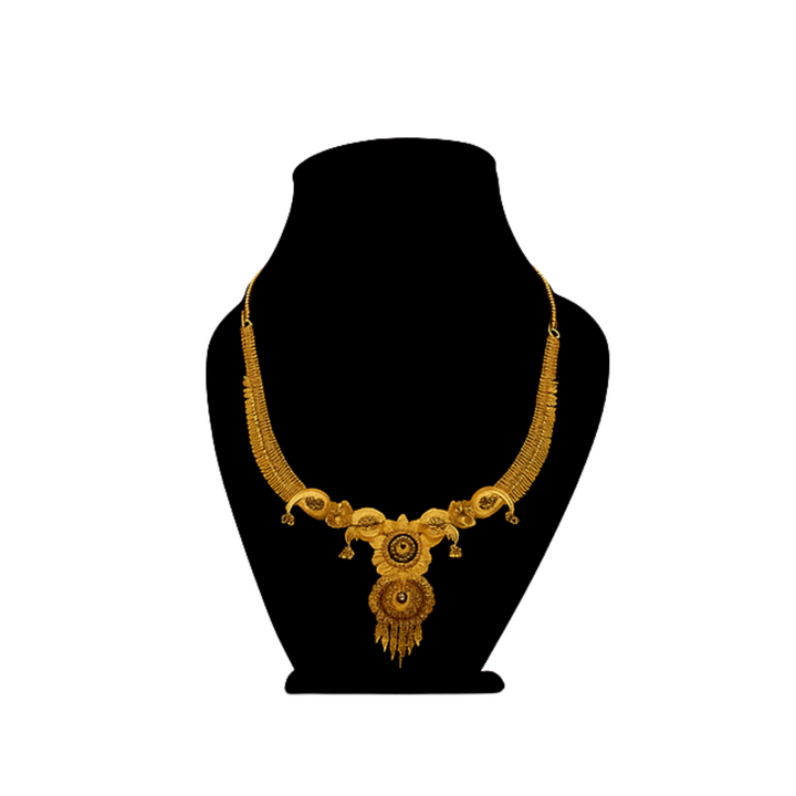 Golden Glory Traditional Necklace Set for Women with Matching Earrings