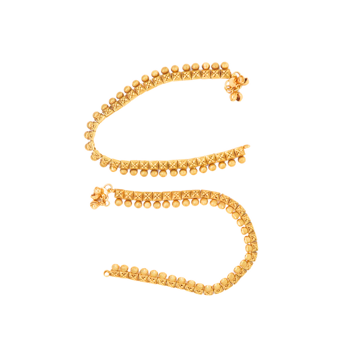 Antique Gold-Plated Traditional Anklet Set for Women & Girls