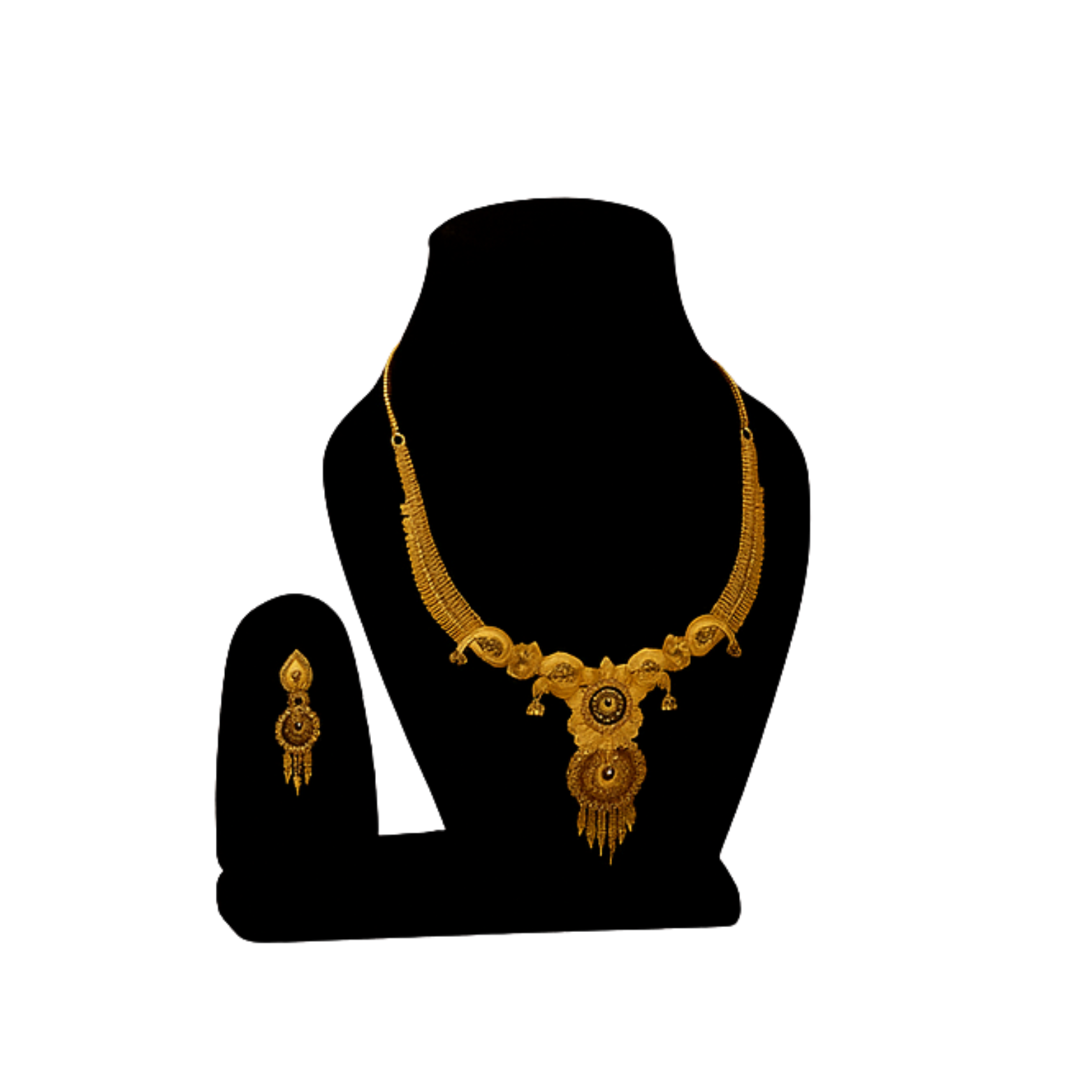 Golden Glory Traditional Necklace Set for Women with Matching Earrings