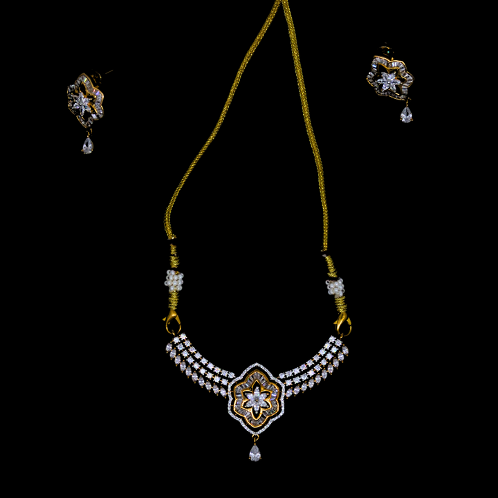 Ethnic Gold-Plated Necklace Set for Women with Matching Earrings