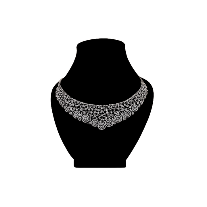 Sparkling Diamond Choker Necklace Set for Women with Earrings & Maang Tikka