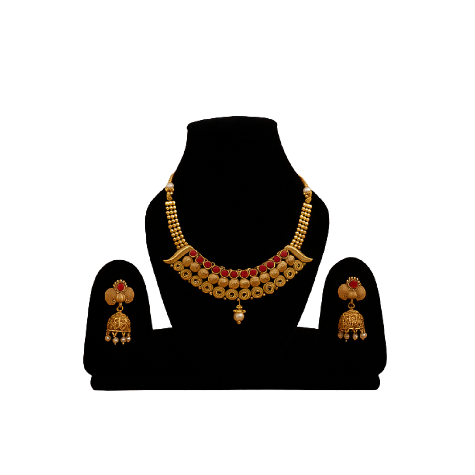 Royal Traditions Gold-Plated Necklace Set for Women with Earrings