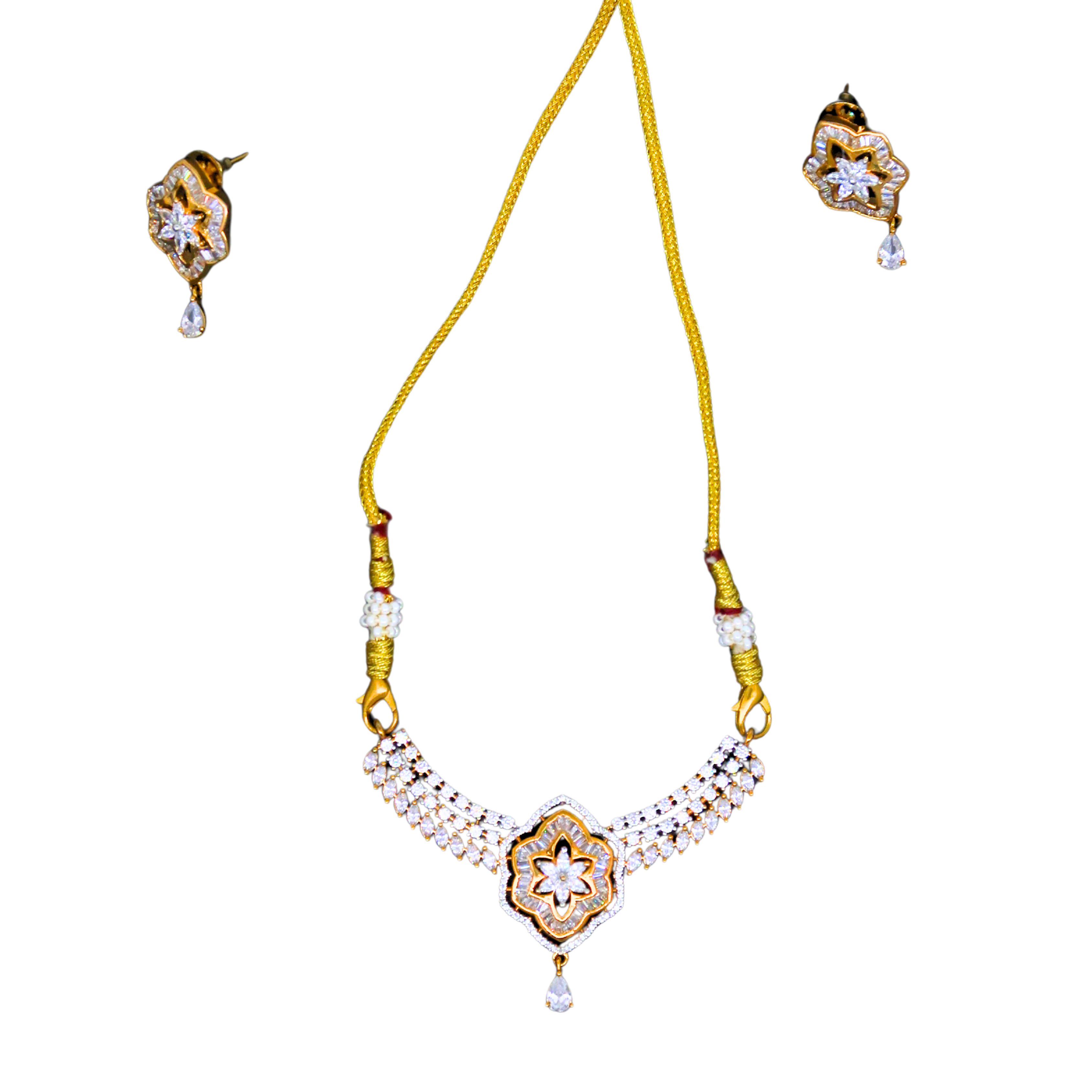 Ethnic Gold-Plated Necklace Set for Women with Matching Earrings