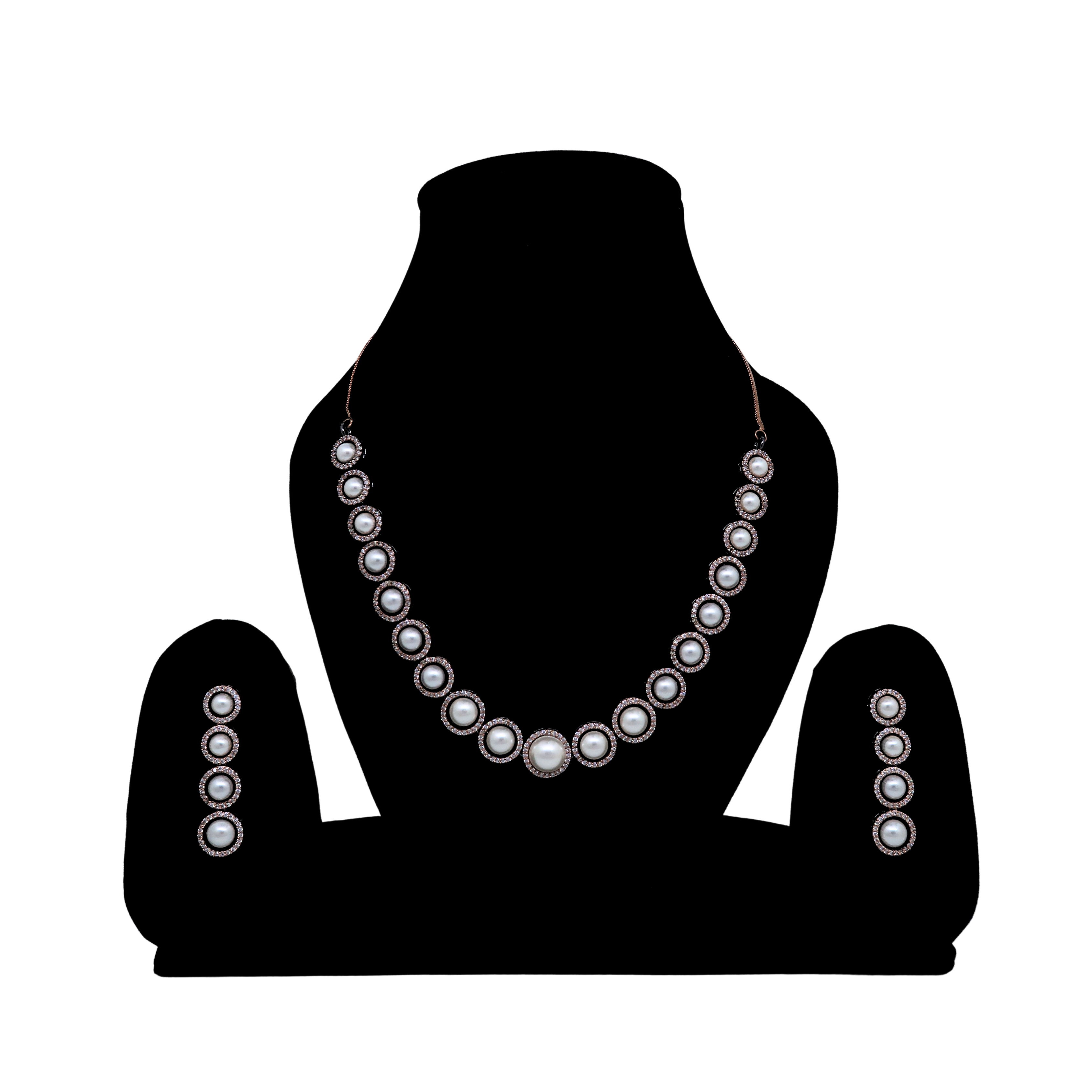 Elegant Pearl Necklace Set for Women with Matching Earrings