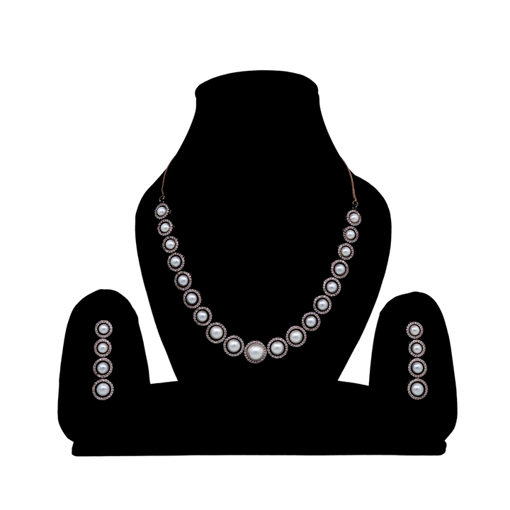Elegant Pearl Necklace Set for Women with Matching Earrings