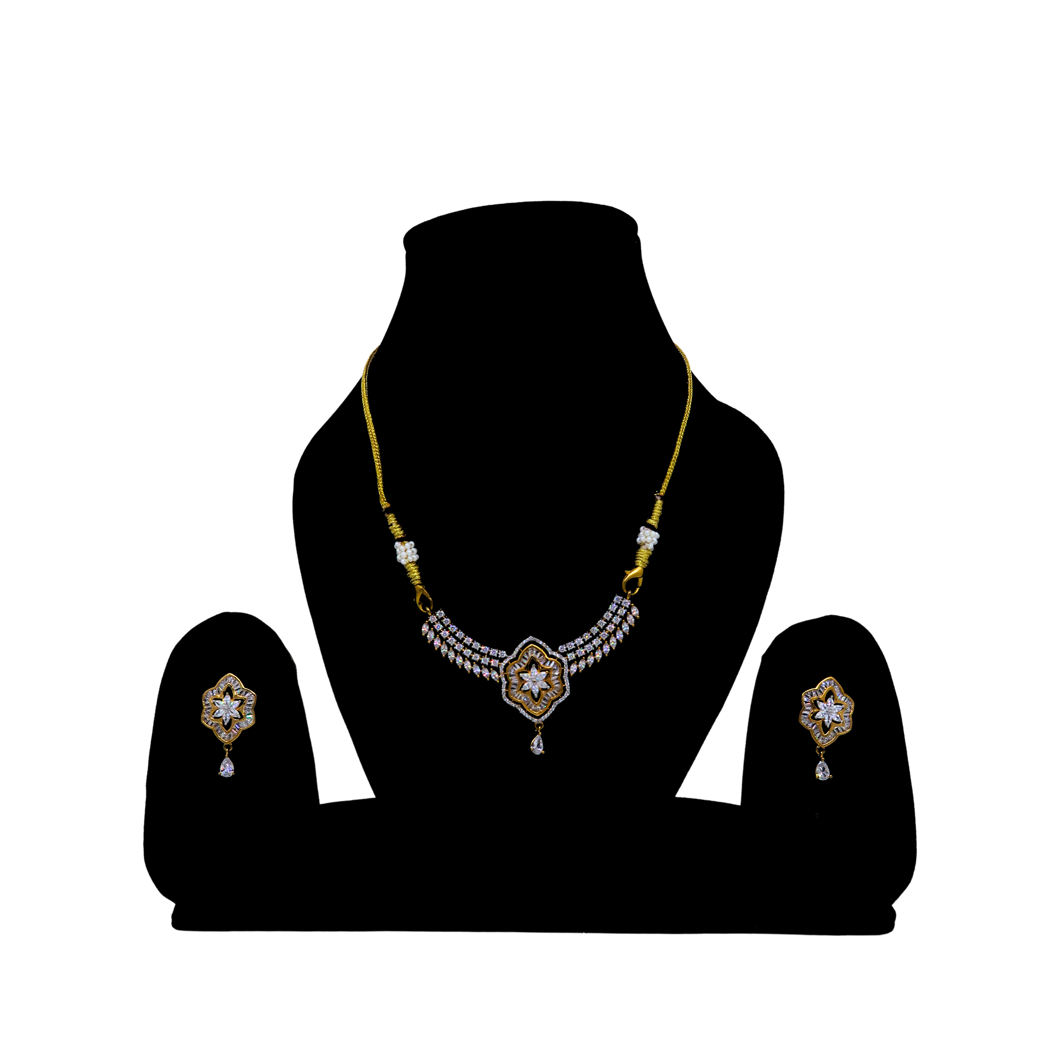 Ethnic Gold-Plated Necklace Set for Women with Matching Earrings